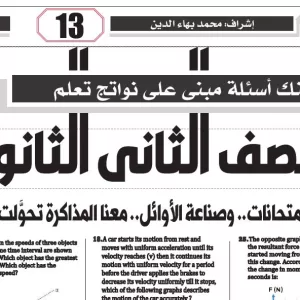 الفيزياء لغات – للصف الثانى الثانوى – 8 يناير 2026