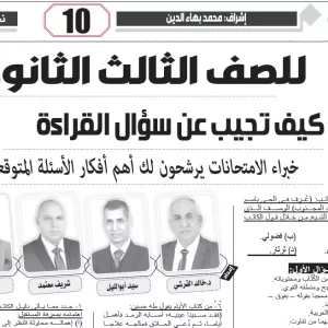 مراجعة اللغة العربية  – للصف الثالث الثانوى  –  15 إبريل  2026