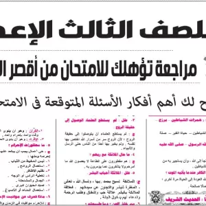 مراجعة التربية الاسلامية – للصف الثالث الاعدادى – 3 يونيو 2026