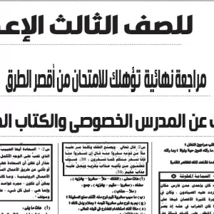 مراجعة اللغة العربية – للصف الثالث الاعدادى – 3 يونيو 2026