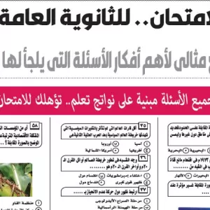 مراجعة جغرافيا – للصف الثالث الثانوى – 29 يونيو 2026
