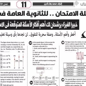 مراجعة فيزياء لغات – للصف الثالث الثانوى – 8 يوليو 2026